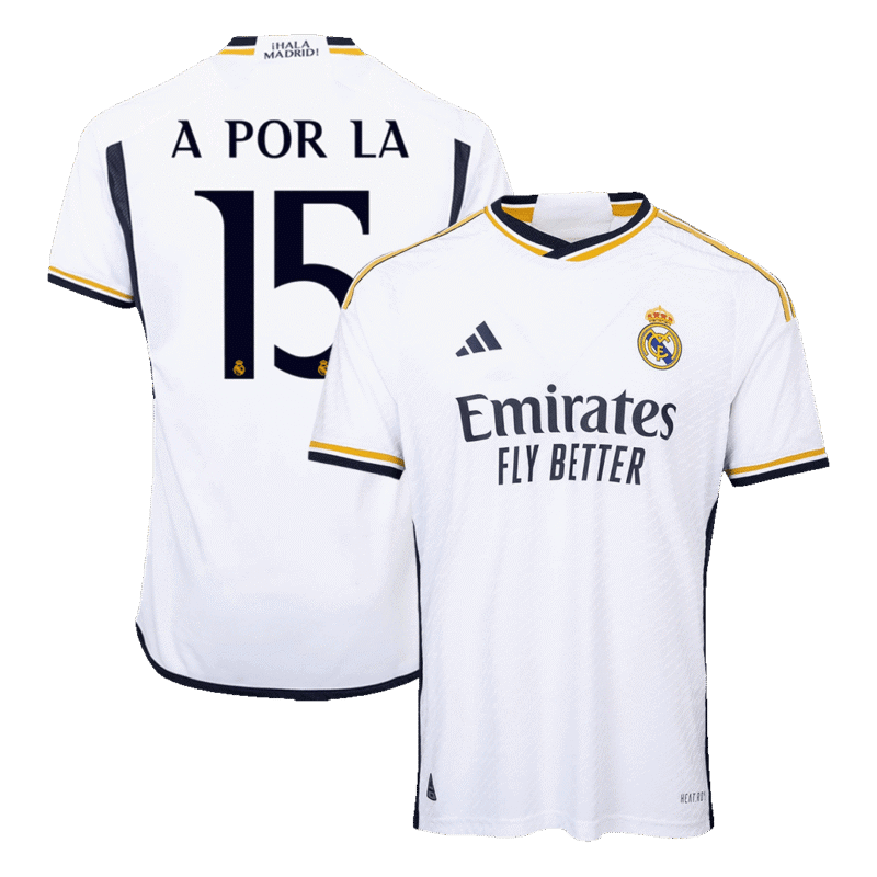 A POR LA #15 Real Madrid Home Authentic Soccer Jersey 2023/24