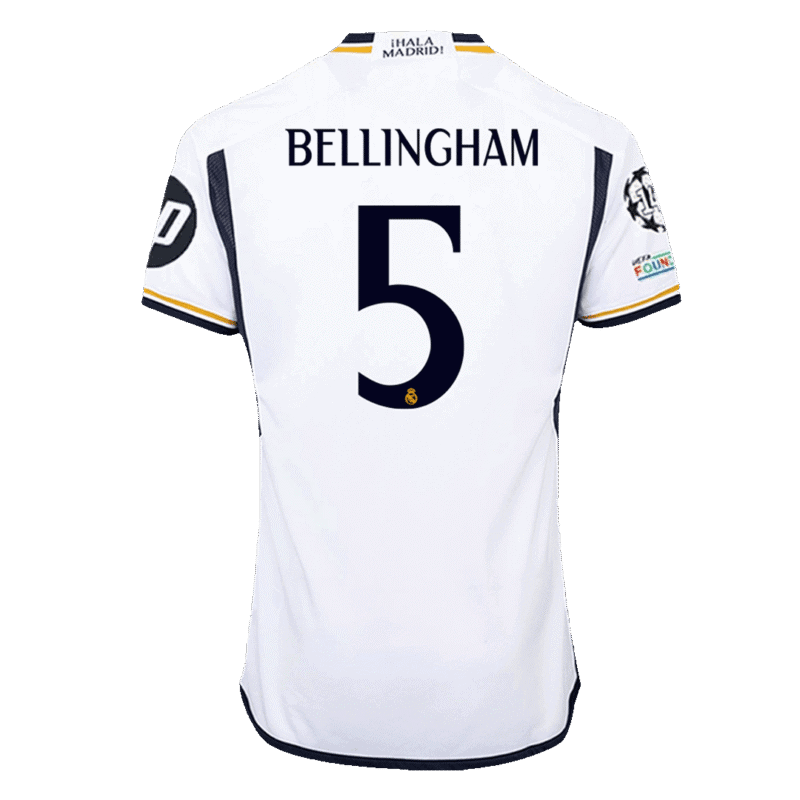BELLINGHAM #5 Real Madrid Home Authentic Soccer Jersey 2023/24 - UCL FINAL