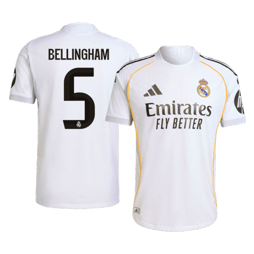 BELLINGHAM #5 Real Madrid Home Authentic Soccer Jersey 2025/26