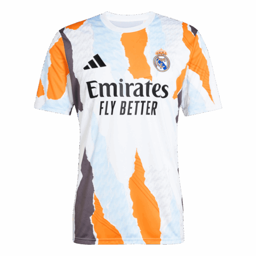Real Madrid Pre-Match Soccer Jersey White