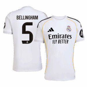 BELLINGHAM #5 Real Madrid Home Soccer Jersey 2025/26