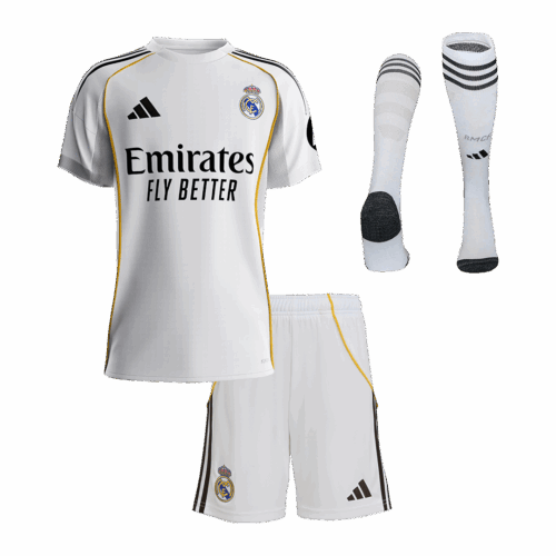 Real Madrid Home Kids Soccer Jerseys Full Kit 2025/26