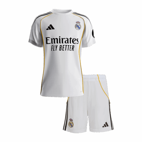 Real Madrid Home Kids Soccer Jerseys Kit 2025/26