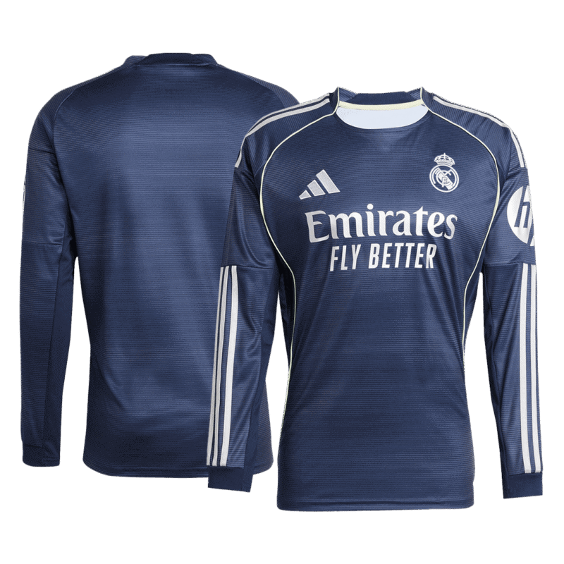 Real Madrid Away Long Sleeve Soccer Jersey 2025/26