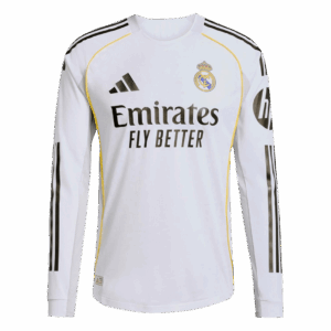 Real Madrid Home Long Sleeve Player Version Jersey 2025/26
