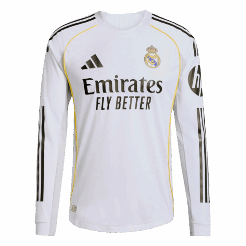 Real Madrid Home Long Sleeve Player Version Jersey 2025/26