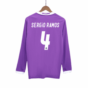 Retro Soccer Jersey SERGIO RAMOS #4 Real Madrid Away Long Sleeve 2016/17