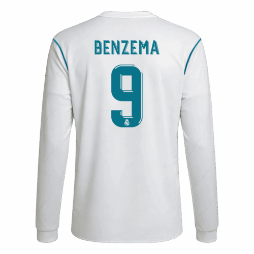 Retro Soccer Jersey BENZEMA #9 Real Madrid Home Long Sleeve 2017/18
