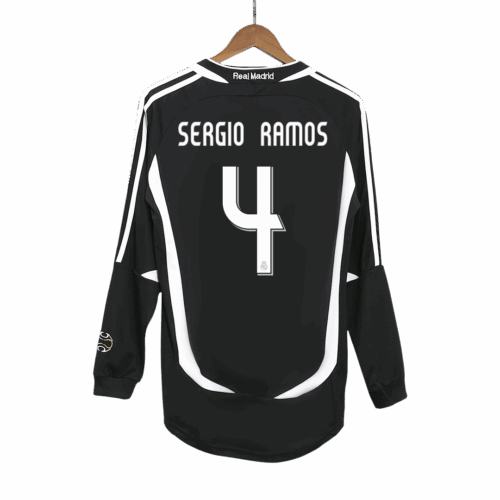 Retro Soccer Jersey SERGIO RAMOS #4 Real Madrid Away Long Sleeve 2006/07
