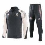 Real Madrid 1/4 Zip Tracksuit Gray