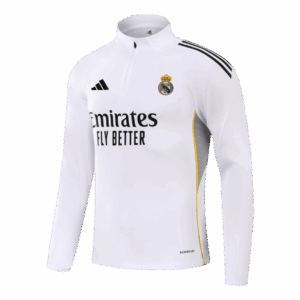 Real Madrid 1/4 Zip Tracksuit 2025/26 White - Image 3
