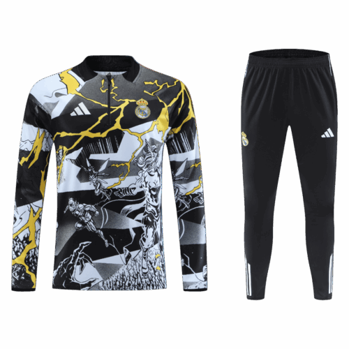 Real Madrid 1/4 Zip Tracksuit 2025/26 Black