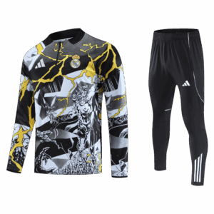 Real Madrid 1/4 Zip Tracksuit 2025/26 Black - Image 2