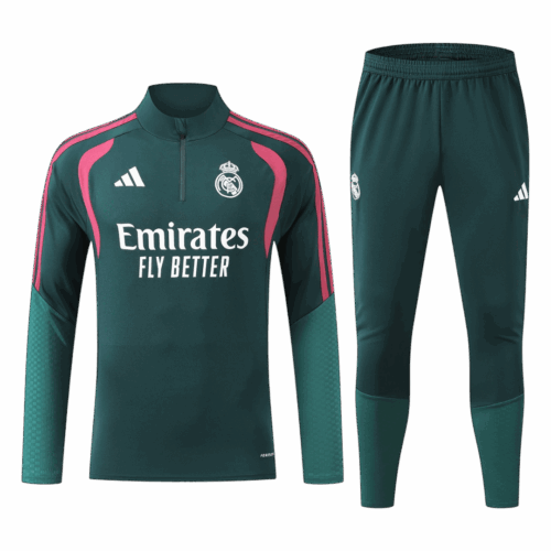 Real Madrid 1/4 Zip Tracksuit 2026/27 Green
