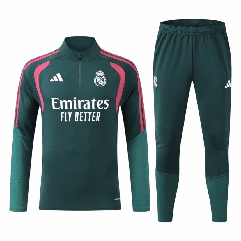 Real Madrid 1/4 Zip Tracksuit 2026/27 Green