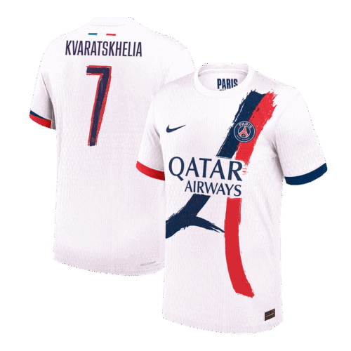 KVARATSKHELIA #7 PSG Away Authentic Soccer Jersey 2024/25 - UCL