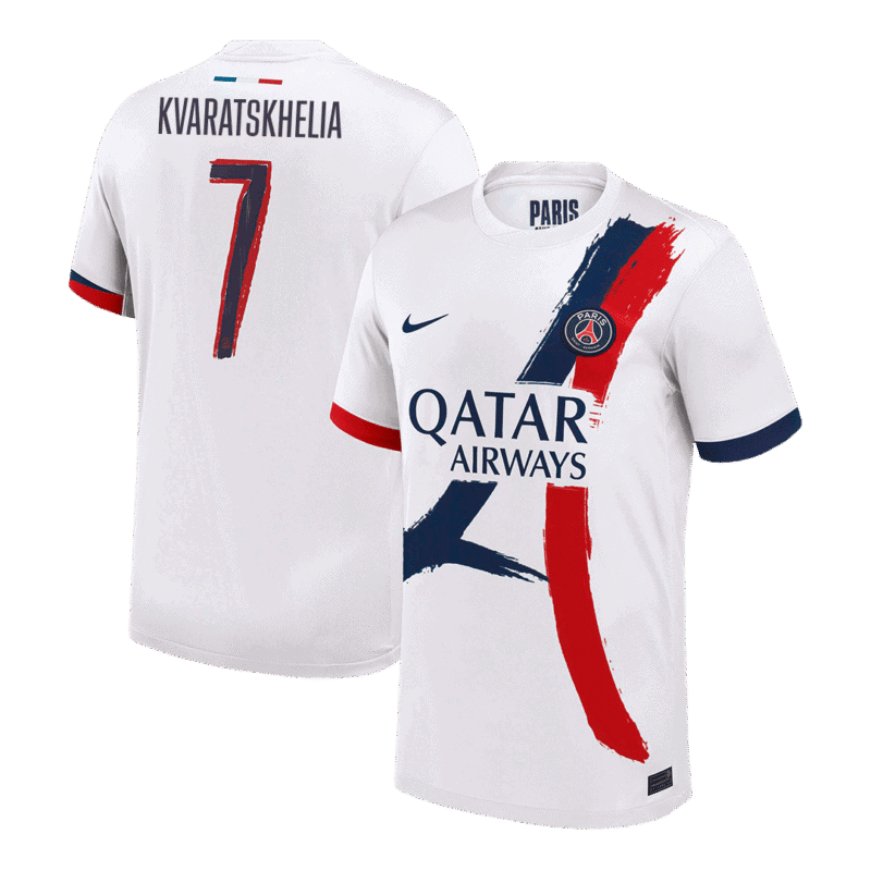 KVARATSKHELIA #7 PSG Away Soccer Jersey 2024/25 - UCL