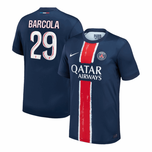 BARCOLA #29 PSG Home Soccer Jersey