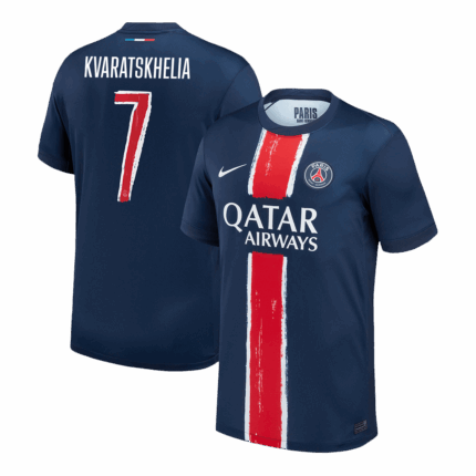 KVARATSKHELIA #7 PSG Home Soccer Jersey -UCL