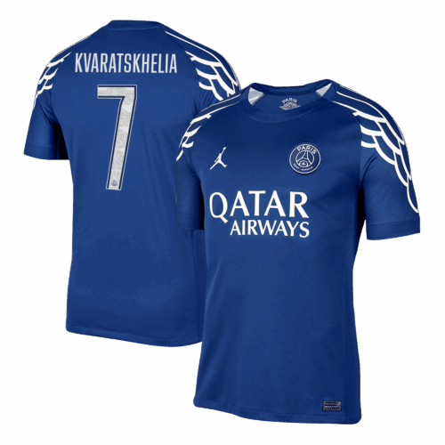KVARATSKHELIA #7 PSG Fourth Away Soccer Jersey -UCL