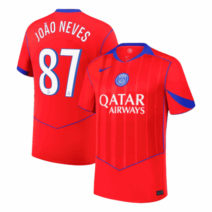 JOÃO NEVES #87 PSG Third Away Soccer Jersey 2025/26