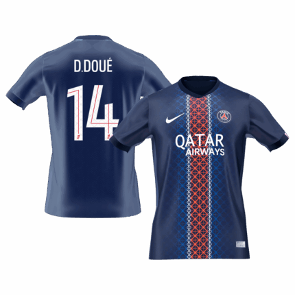 D.DOUÉ #14 PSG Home Soccer Jersey 2025/26
