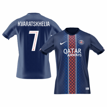 KVARATSKHELIA #7 PSG Home Soccer Jersey 2025/26