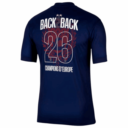 Champions of Europe #26 PSG Home Soccer Jersey 2025/26