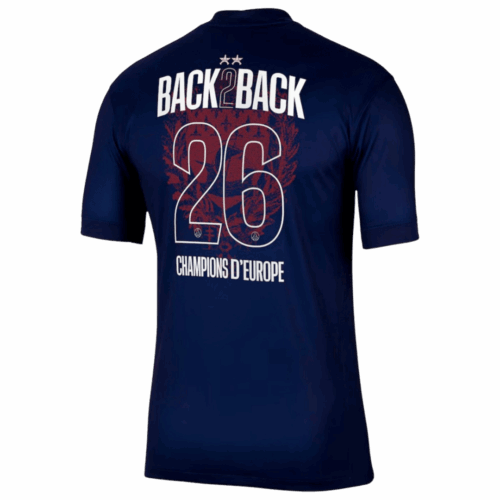 Champions of Europe #26 PSG Home Soccer Jersey 2025/26