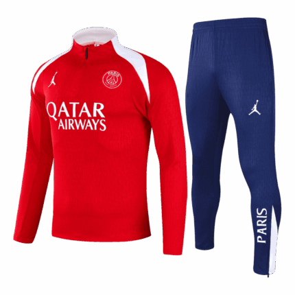 PSG 1/4 Zip Tracksuit 2025/26 Kids Red