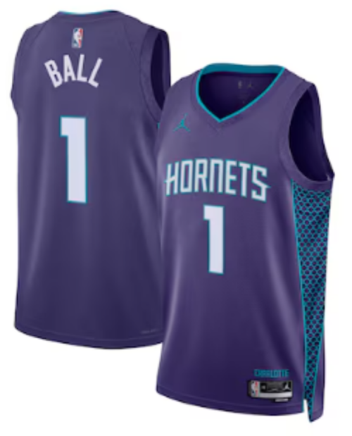 BALL #1 Charlotte Hornets Swingman NBA Jersey - Statement Edition