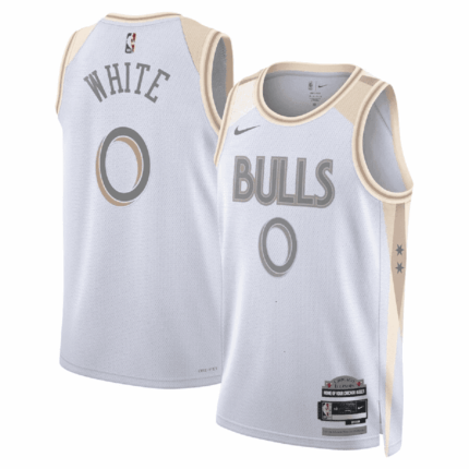 Unisex Chicago Bulls Coby White #0 White Swingman Jersey - City Edition
