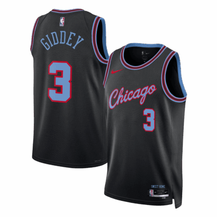 Unisex New York Knicks GIDDEY #3 Black Swingman Jersey 2025/26 - City Edition
