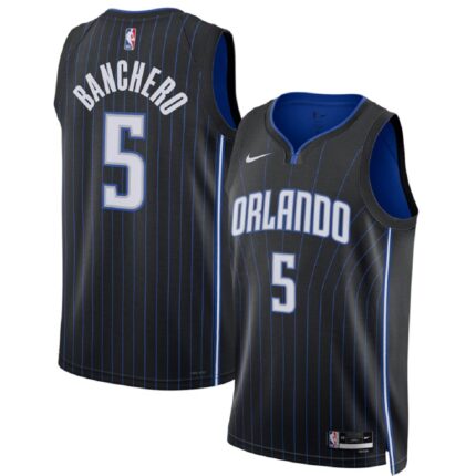 Unisex Orlando Magic Paolo Banchero #5 Black Swingman Jersey - Icon Edition