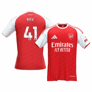 RICE #41 Arsenal Home Soccer Jersey 2025/26