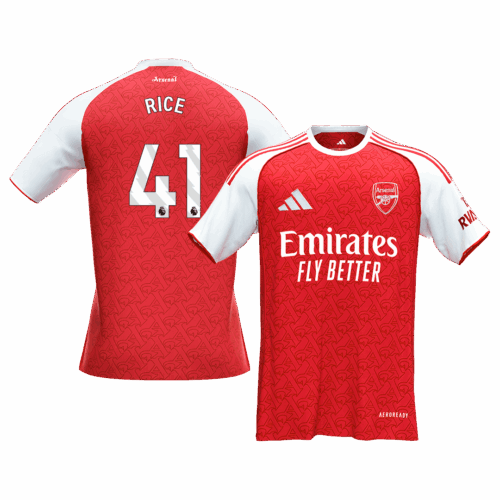 RICE #41 Arsenal Home Soccer Jersey 2025/26
