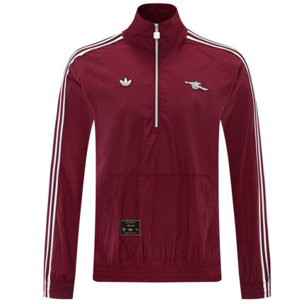 Arsenal 1/2 Zipper Windbreaker Jacket Red 2026