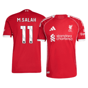 M.SALAH #11 Liverpool Home Authentic Soccer Jersey 2025/26