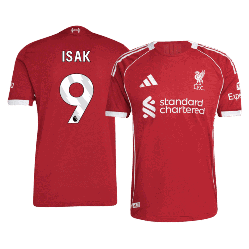 ISAK #9 Liverpool Home Authentic Soccer Jersey 2025/26