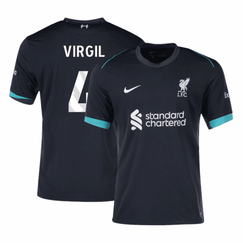 VIRGIL #4 Liverpool Away Soccer Jersey