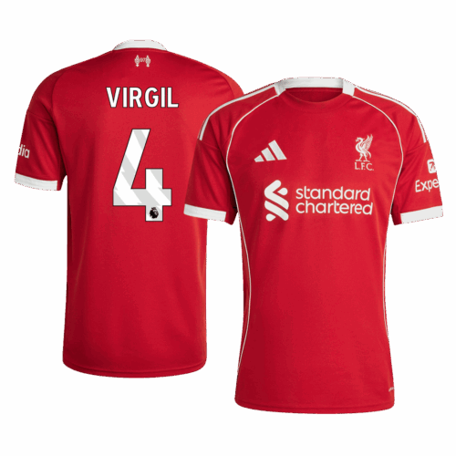 VIRGIL #4 Liverpool Home Soccer Jersey 2025/26