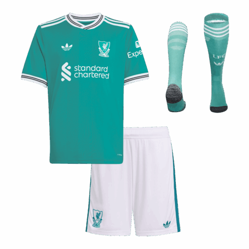 Liverpool Third Away Kids Soccer Jerseys Full Kit 2025/26