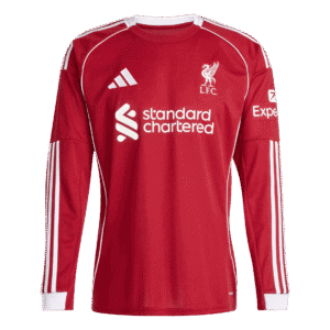Liverpool Home Long Sleeve Soccer Jersey 2025/26
