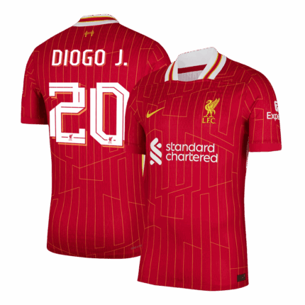 DIOGO J. #20 Liverpool Home Player Version Jersey - UCL