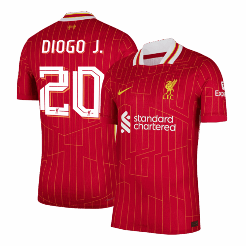 DIOGO J. #20 Liverpool Home Player Version Jersey - UCL