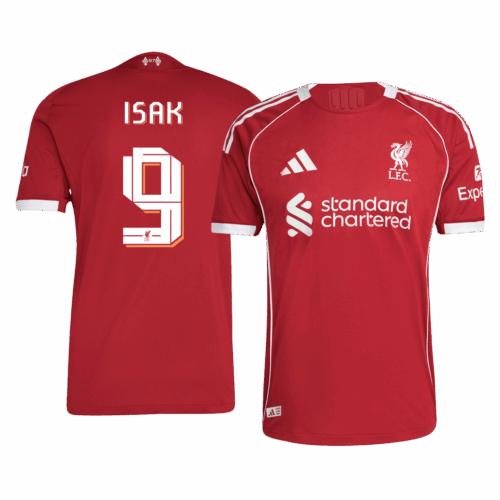 ISAK #9 Liverpool Home Player Version Jersey 2025/26 - UCL