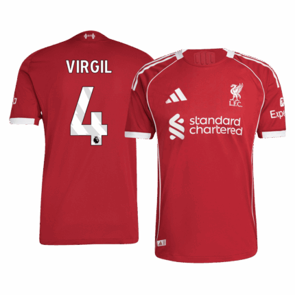 VIRGIL #4 Liverpool Home Player Version Jersey 2025/26