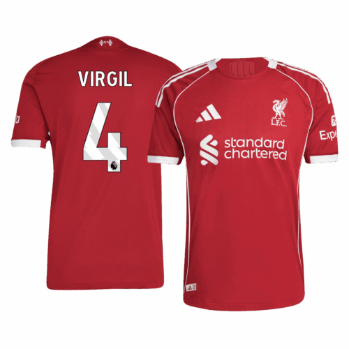 VIRGIL #4 Liverpool Home Player Version Jersey 2025/26