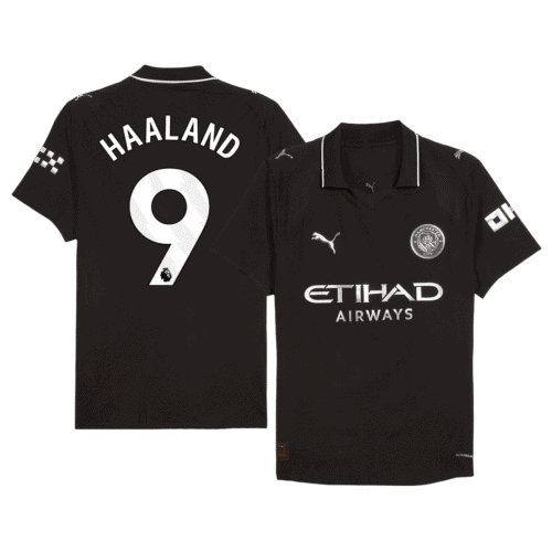 HAALAND #9 Manchester City Away Authentic Soccer Jersey 2025/26