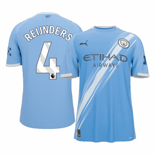 REIJNDERS #4 Manchester City Home Soccer Jersey 2025/26